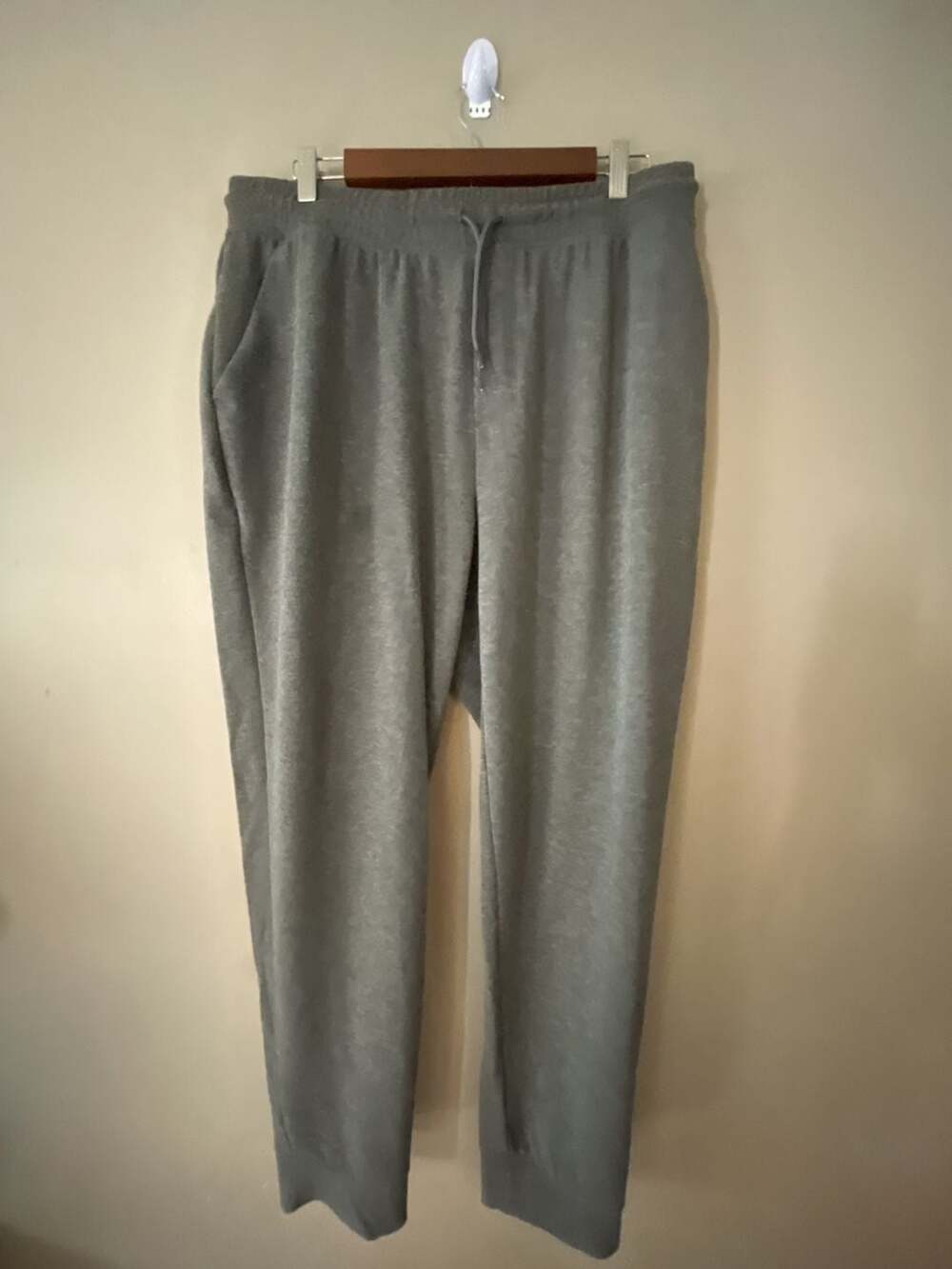 Athletic Works Men's French Terry Drawstring Jogger Sweatpants Heather Gray Size